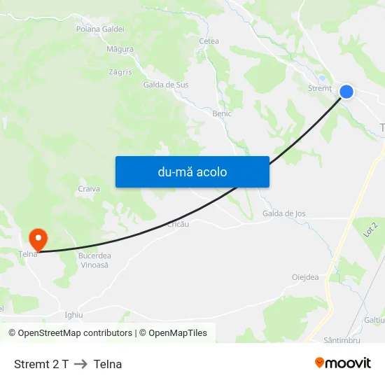 Harta de Stremt 2 T către Telna