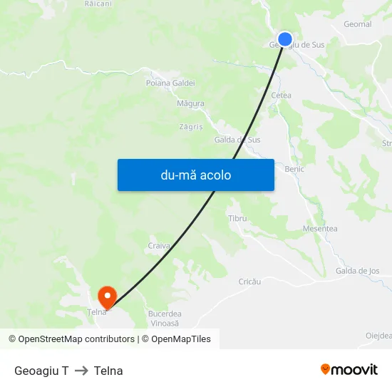 Harta de Geoagiu T către Telna