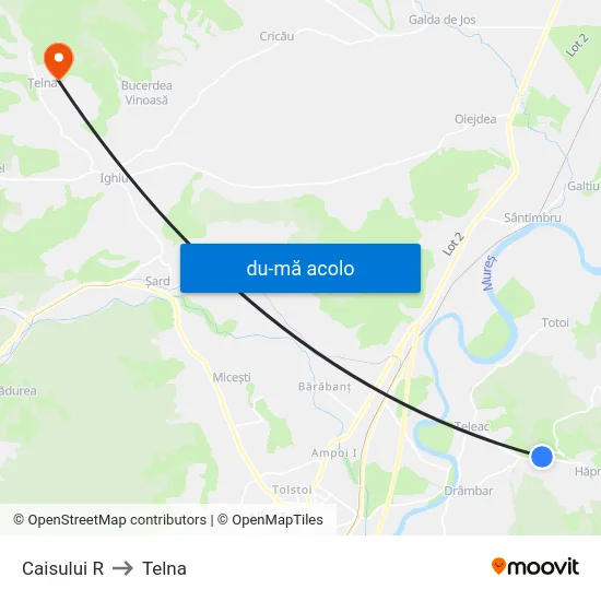 Harta de Caisului R către Telna