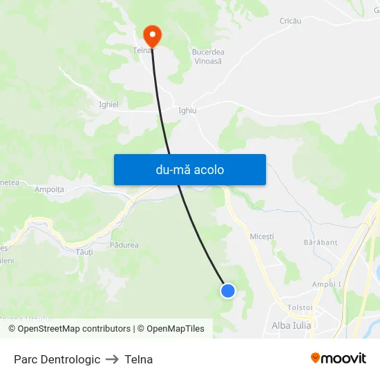 Harta de Parc Dentrologic către Telna