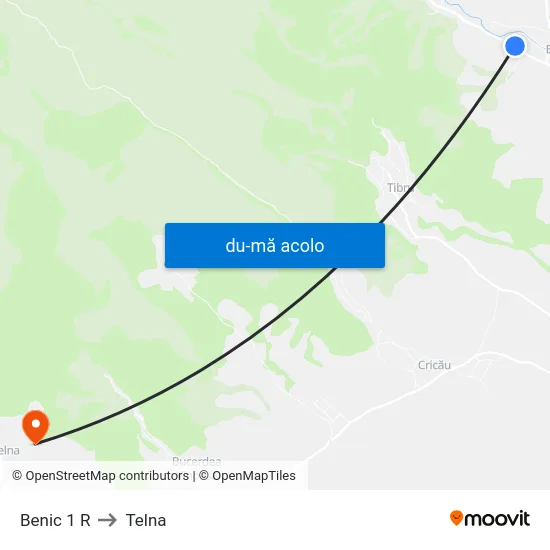 Harta de Benic 1 R către Telna