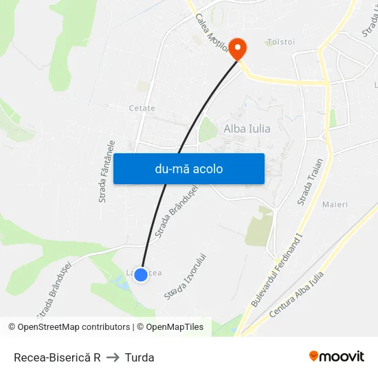 Harta de Recea-Biserică R către Turda