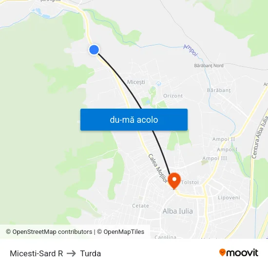 Harta de Micesti-Sard R către Turda