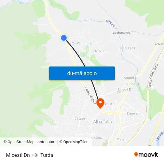 Harta de Micesti  Dn către Turda