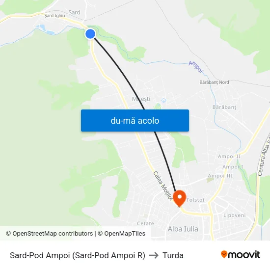 Harta de Sard-Pod Ampoi (Sard-Pod Ampoi R) către Turda