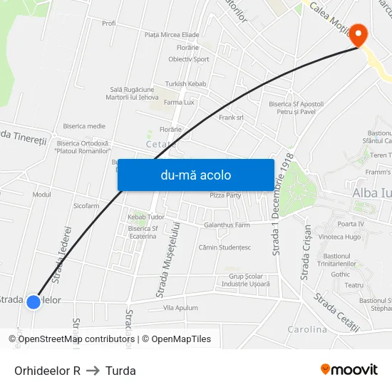 Harta de Orhideelor R către Turda