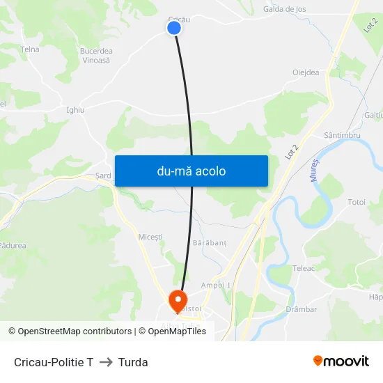 Harta de Cricau-Politie T către Turda