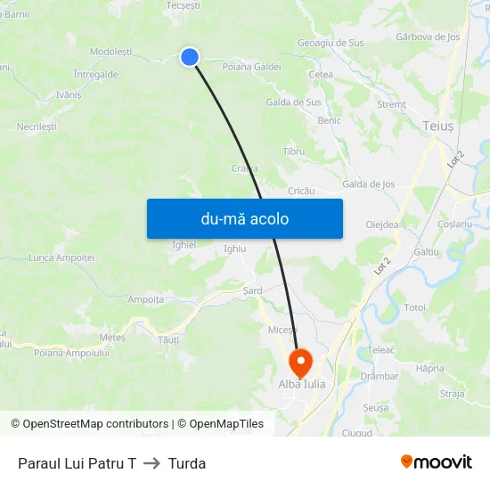 Harta de Paraul Lui Patru T către Turda