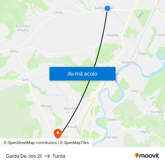 Harta de Galda De Jos 2t către Turda
