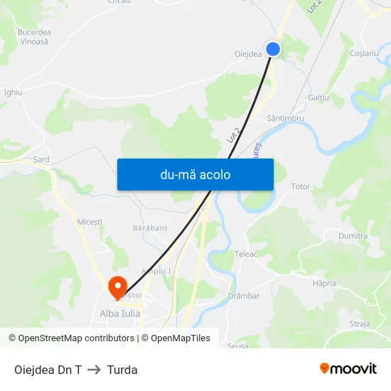 Harta de Oiejdea Dn T către Turda