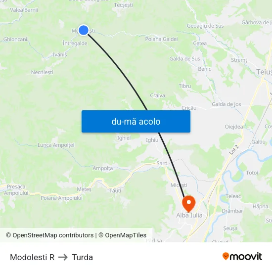 Harta de Modolesti  R către Turda