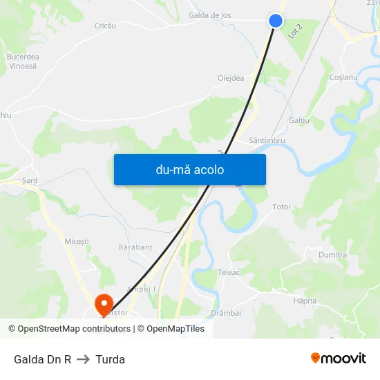 Harta de Galda Dn R către Turda