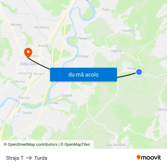 Harta de Straja T către Turda