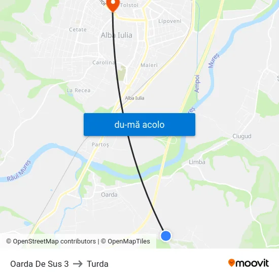 Harta de Oarda De Sus 3 către Turda