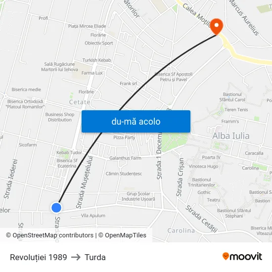 Harta de Revoluției 1989 către Turda