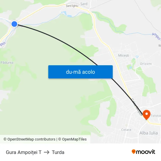 Harta de Gura Ampoiței T către Turda