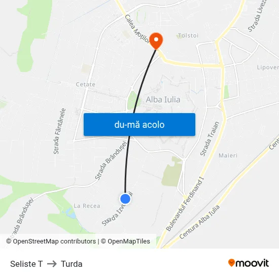 Harta de Seliste T către Turda