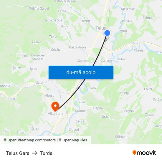 Harta de Teius Gara către Turda