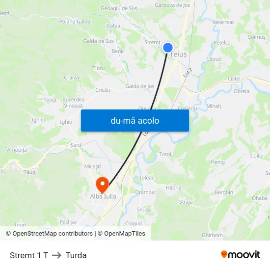 Harta de Stremt 1 T către Turda
