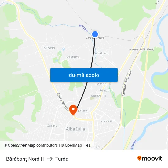 Harta de Bărăbanț Nord H către Turda