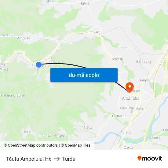 Harta de Tăutu Ampoiului Hc către Turda