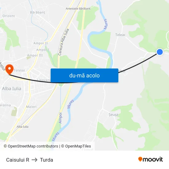 Harta de Caisului R către Turda