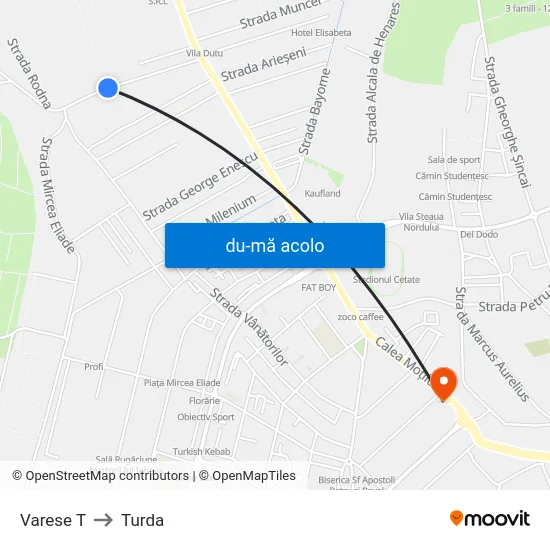 Harta de Varese T către Turda