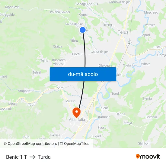 Harta de Benic 1 T către Turda