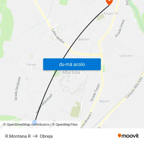 Harta de R.Montana R către Obreja