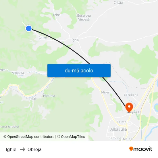 Harta de Ighiel către Obreja