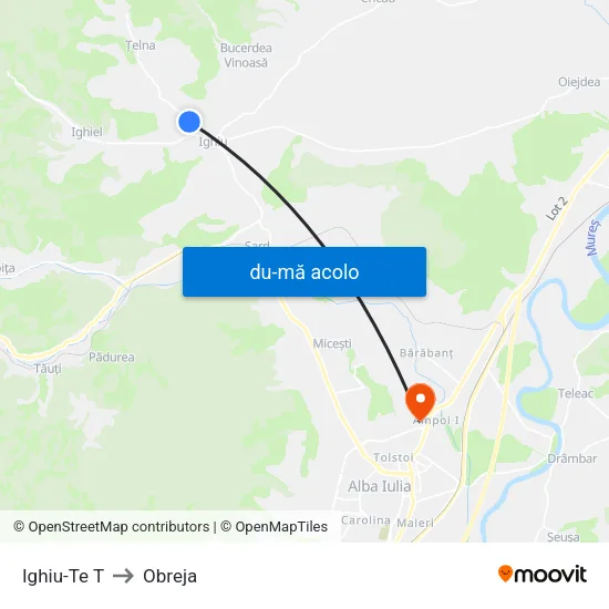 Harta de Ighiu-Te T către Obreja