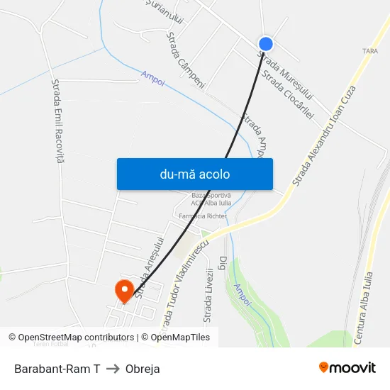 Harta de Barabant-Ram T către Obreja