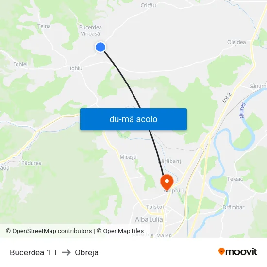 Harta de Bucerdea 1 T către Obreja