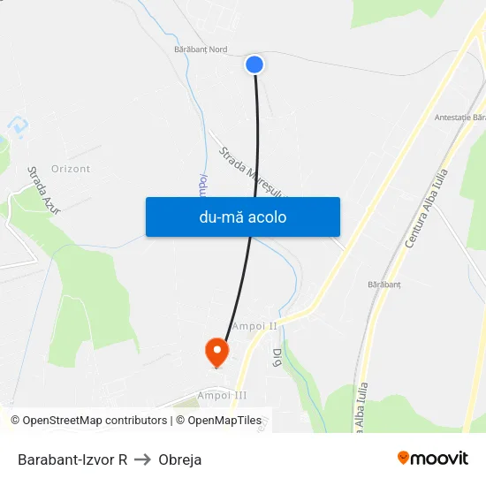 Harta de Barabant-Izvor R către Obreja
