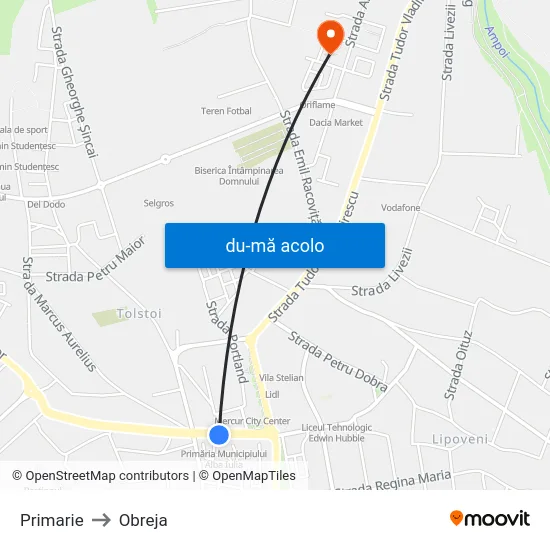 Harta de Primarie către Obreja