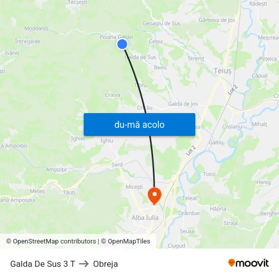 Harta de Galda De Sus 3 T către Obreja