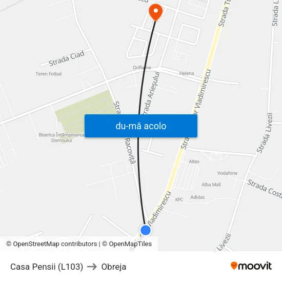 Harta de Casa Pensii (L103) către Obreja