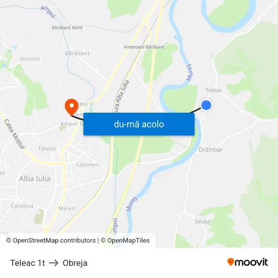 Harta de Teleac 1t către Obreja