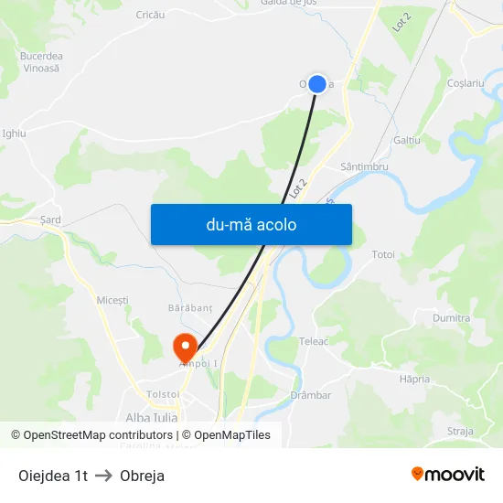 Harta de Oiejdea 1t către Obreja