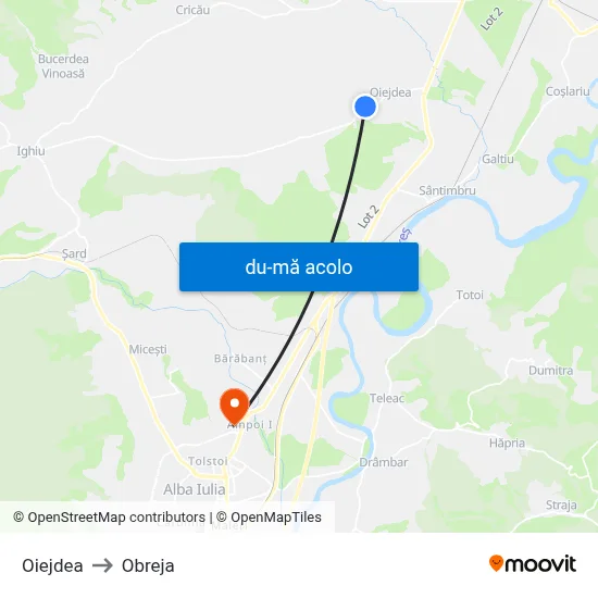 Harta de Oiejdea către Obreja