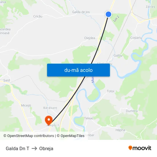 Harta de Galda Dn T către Obreja