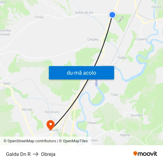 Harta de Galda Dn R către Obreja