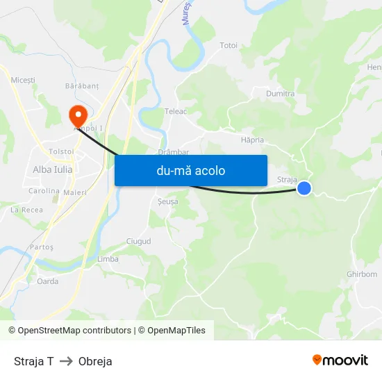 Harta de Straja T către Obreja