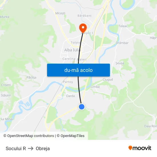 Harta de Socului R către Obreja