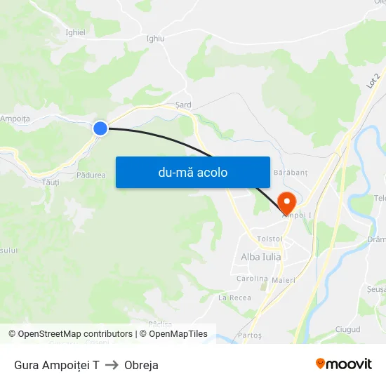 Harta de Gura Ampoiței T către Obreja
