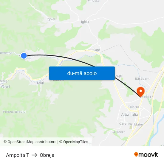 Harta de Ampoita T către Obreja