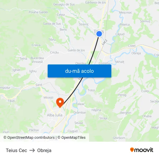 Harta de Teius Cec către Obreja