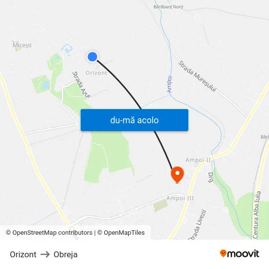 Harta de Orizont către Obreja