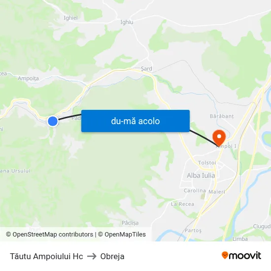 Harta de Tăutu Ampoiului Hc către Obreja