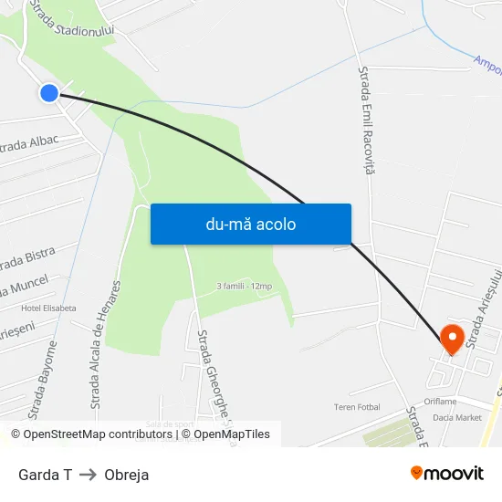 Harta de Garda T către Obreja